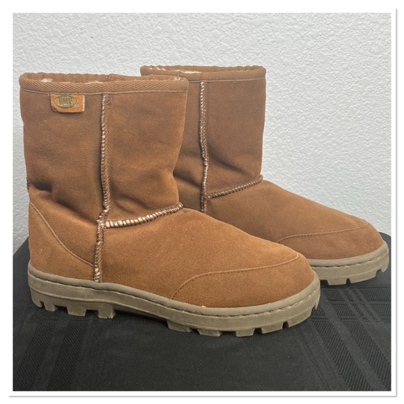 EMU Ridge Australian Suede Mid Calf Shearling Wool Lined Boot  Sz M8 Brown - Picture 1 of 10